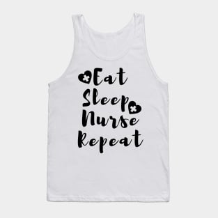 Eat Sleep Nurse Repeat With Hearts in black design Tank Top